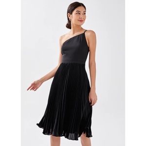 Bonito Love Asymmetrical Pleated Midi Dress